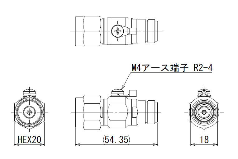 N-JP-6Gの外形寸法図
