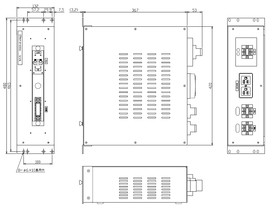 ITサンダーガードトランスの3U寸法図