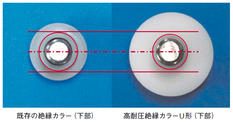 絶縁カラーの新旧比較画像