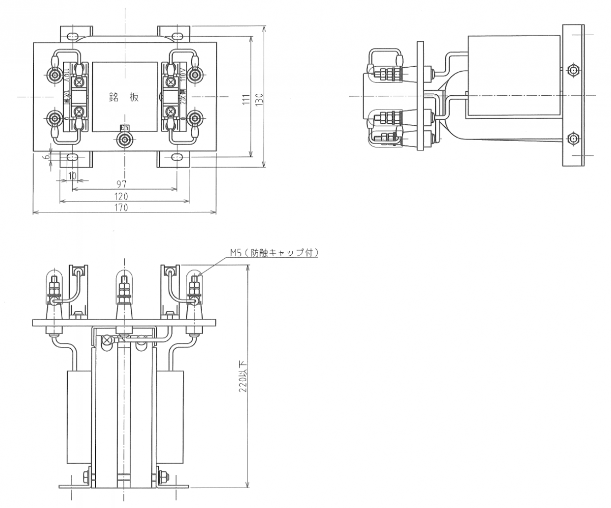 CBS-0.2kVA の 外観図